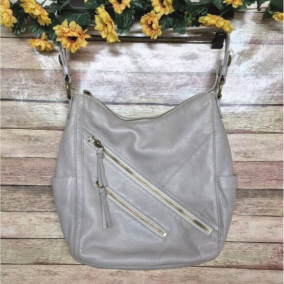 HOBO International Pebbled Soft Leather Neutral Taupe Shoulder Bag Purse MINT - Picture 1 of 8